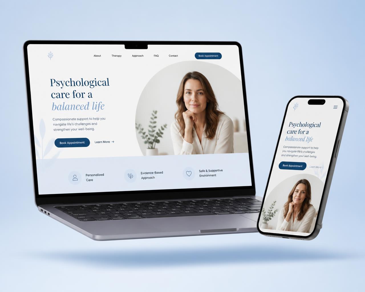 Exemplo de site profissional para psicólogo