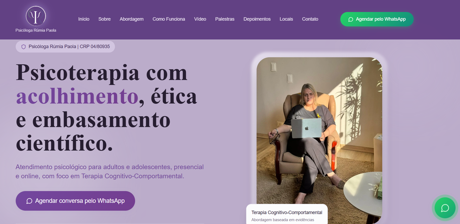 Projeto VLINK: Site para Psicóloga